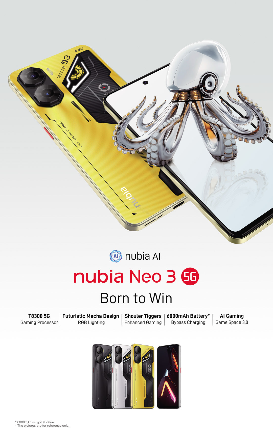 ZTE NUBIA NEO 3 GT 5G 8GB/256GB + Ventilador Gamers